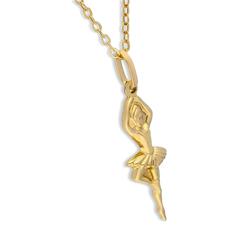 Gold Necklace (Chain with Dancing Girl Pendant) 18KT - FKJNKL18KU1134 - Image 2