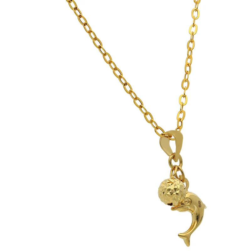 Gold Necklace (Chain with Dolphin Pendant) 18KT - FKJNKL18K2509 - Image 2
