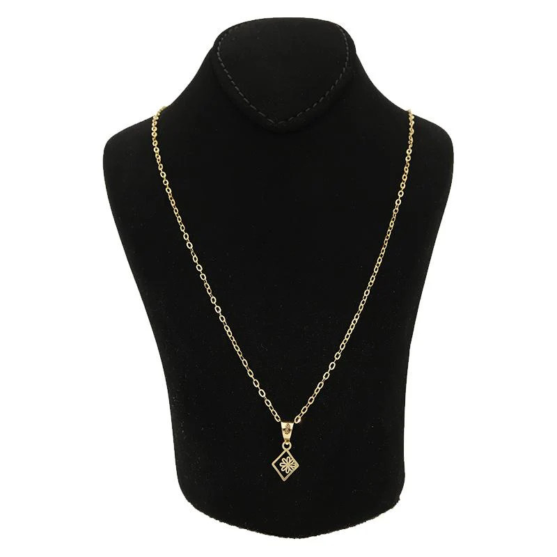 Gold Necklace (Chain with Flower Pendant) 18KT - FKJNKL18K2529 - Image 5