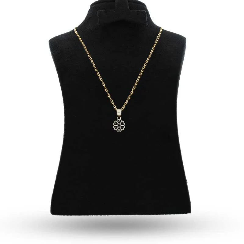 Gold Necklace (Chain with Flower Pendant) 18KT - FKJNKL18KU1049 - Image 3