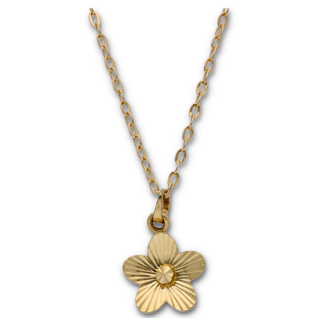 Gold Necklace (Chain with Flower Shaped Pendant) 18KT  - FKJNKL18KU6117 - Image 2
