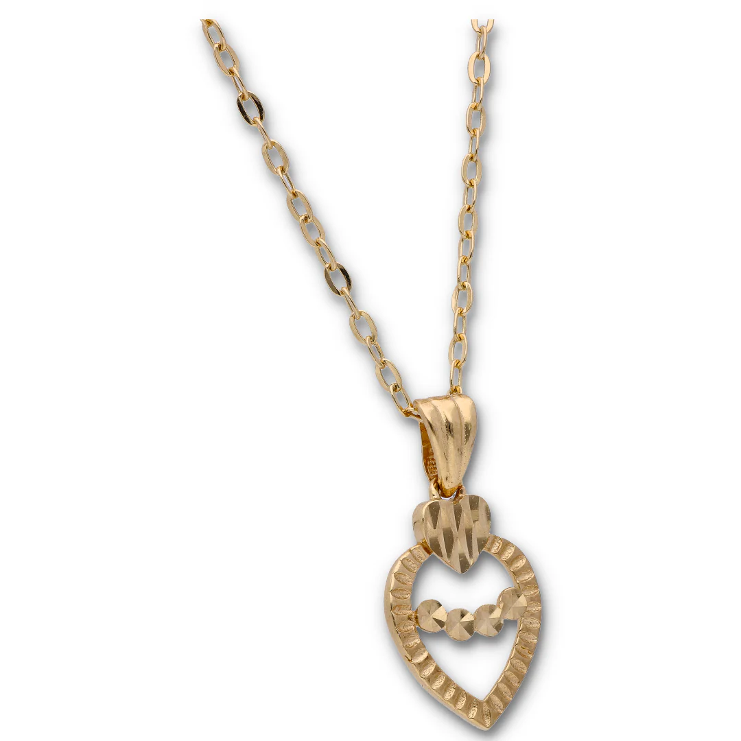 Gold Necklace (Chain with Gold Heart Shaped Pendant) 18KT - FKJNKL18KU6124 - Image 4
