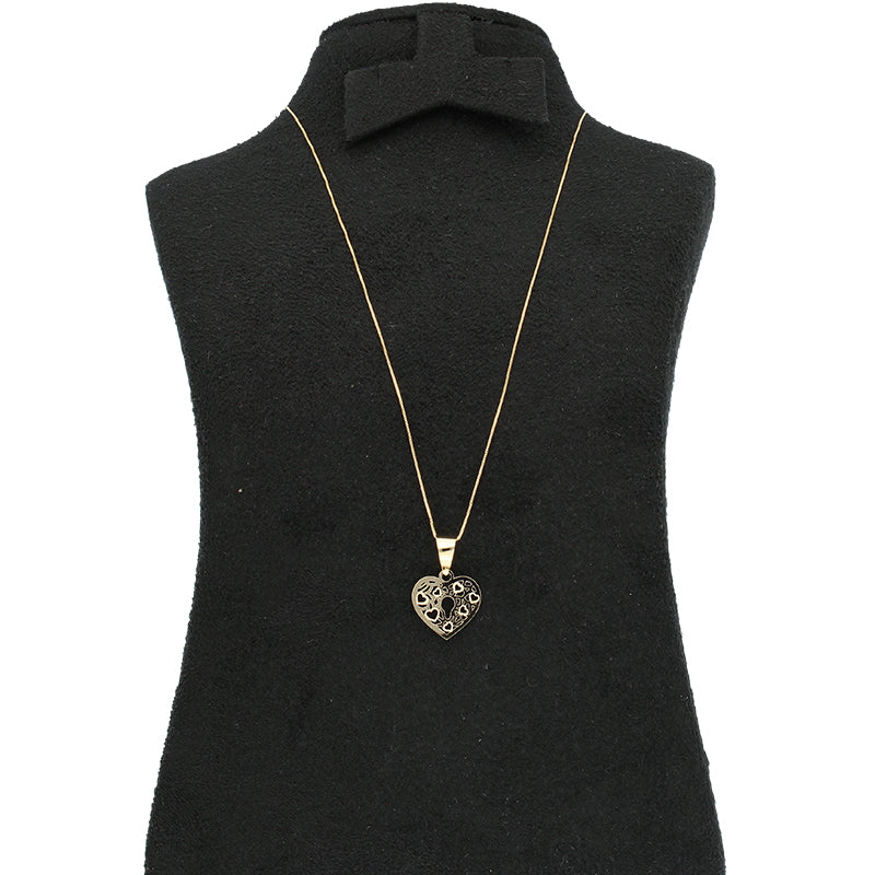 Gold Necklace (Chain with Heart Pendant) 18KT - FKJNKL18KU1024 - Image 2