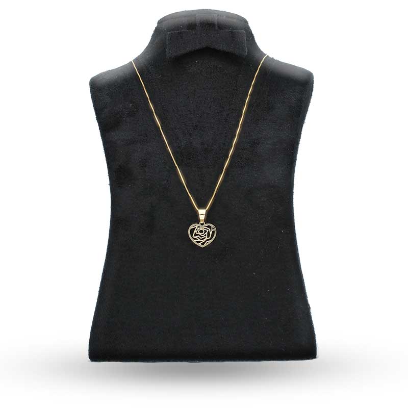Gold Necklace (Chain with Heart Pendant) 18KT - FKJNKL18KU1067 - Image 3