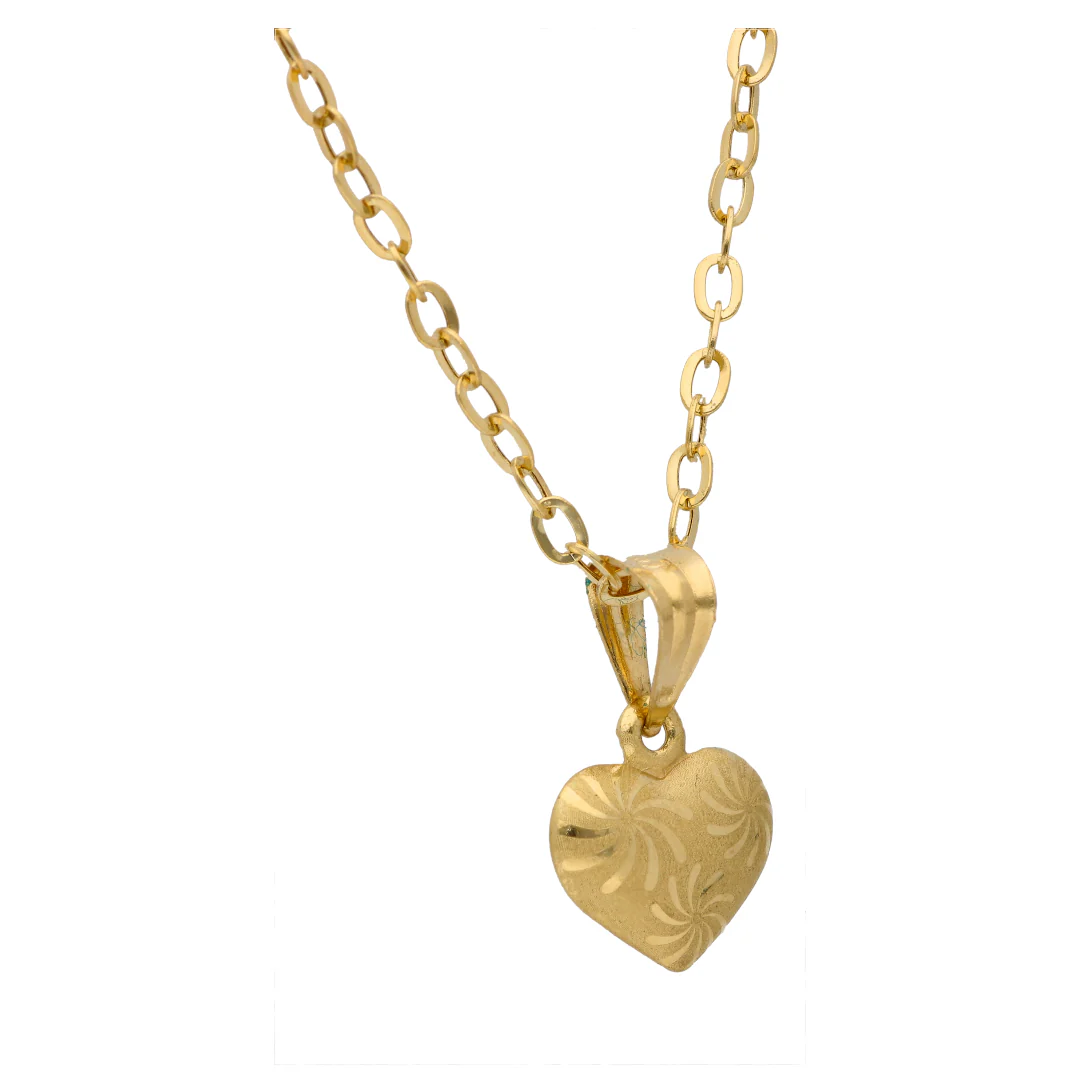 Gold Necklace (Chain with Heart Shaped Pendant) 18KT - FKJNKL18KU6609 - Image 3