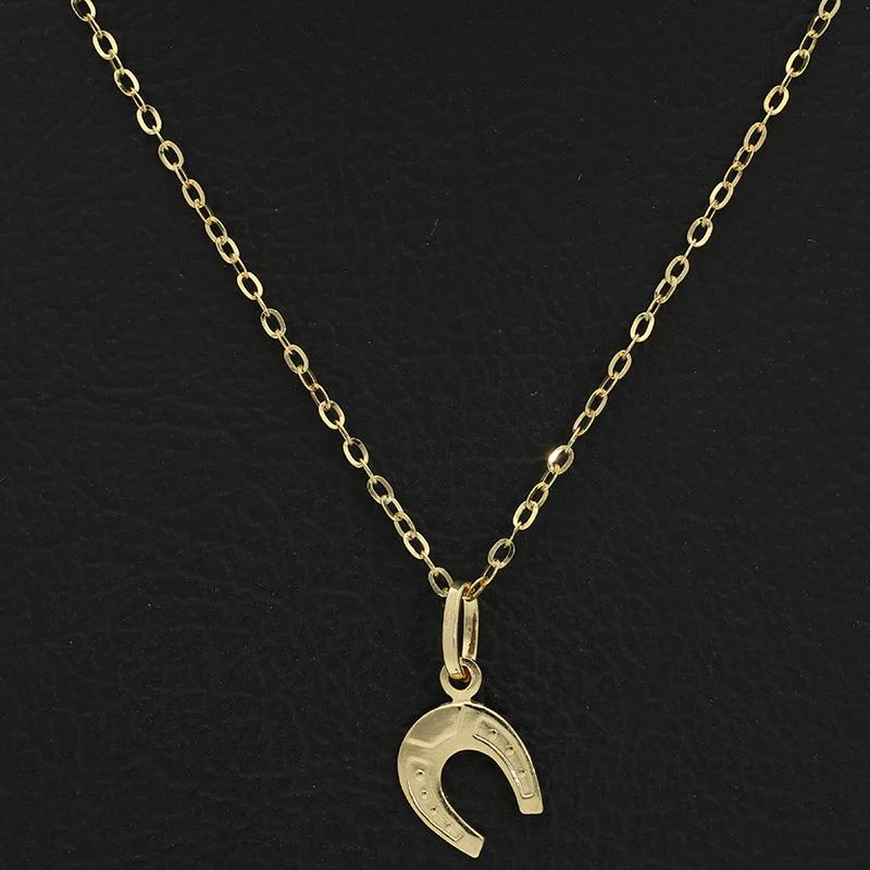 Gold Necklace (Chain with Horseshoe Pendant) 18KT - FKJNKL18K2519 - Image 4