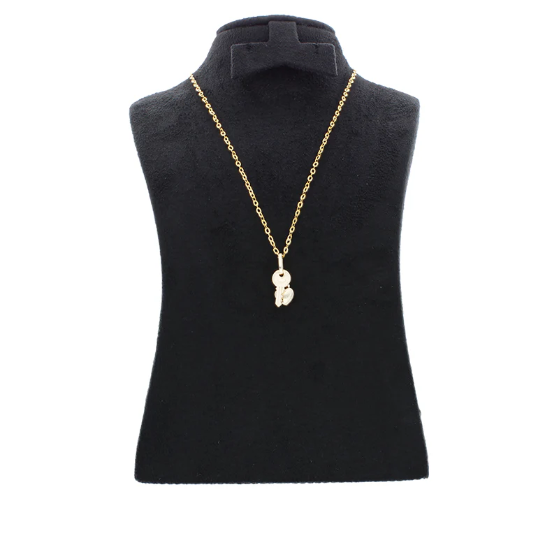 Gold Necklace (Chain with Lock and Key Pendant) 18KT - FKJNKL18KU1065 - Image 3