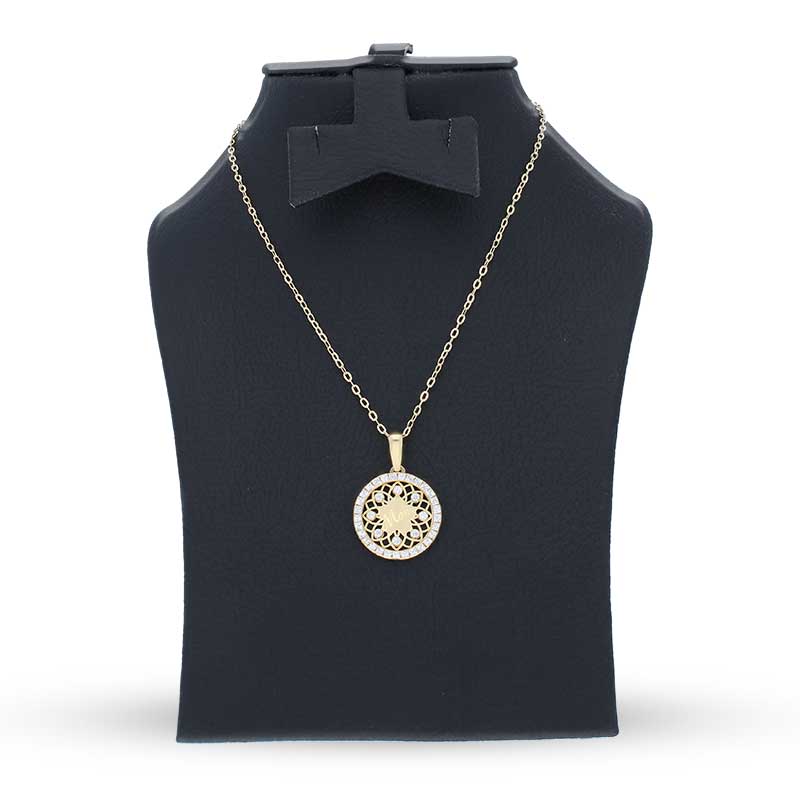 Gold Necklace (Chain with Mom Pendant) 18KT - FKJNKL18KU1142 - Image 3