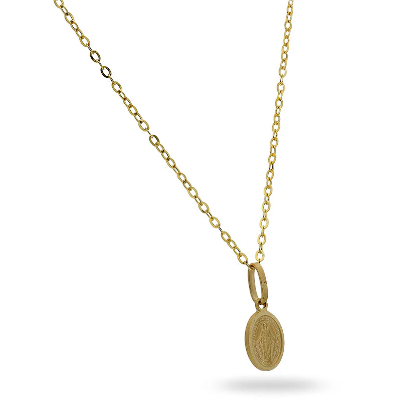 Gold Necklace (Chain with Mother Mary Pendant) 18KT - FKJNKL18KU1003 - Image 3