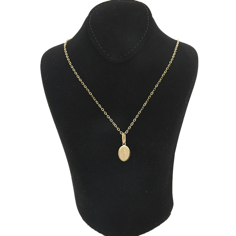 Gold Necklace (Chain with Mother Mary Pendant) 18KT - FKJNKL18KU1003 - Image 4