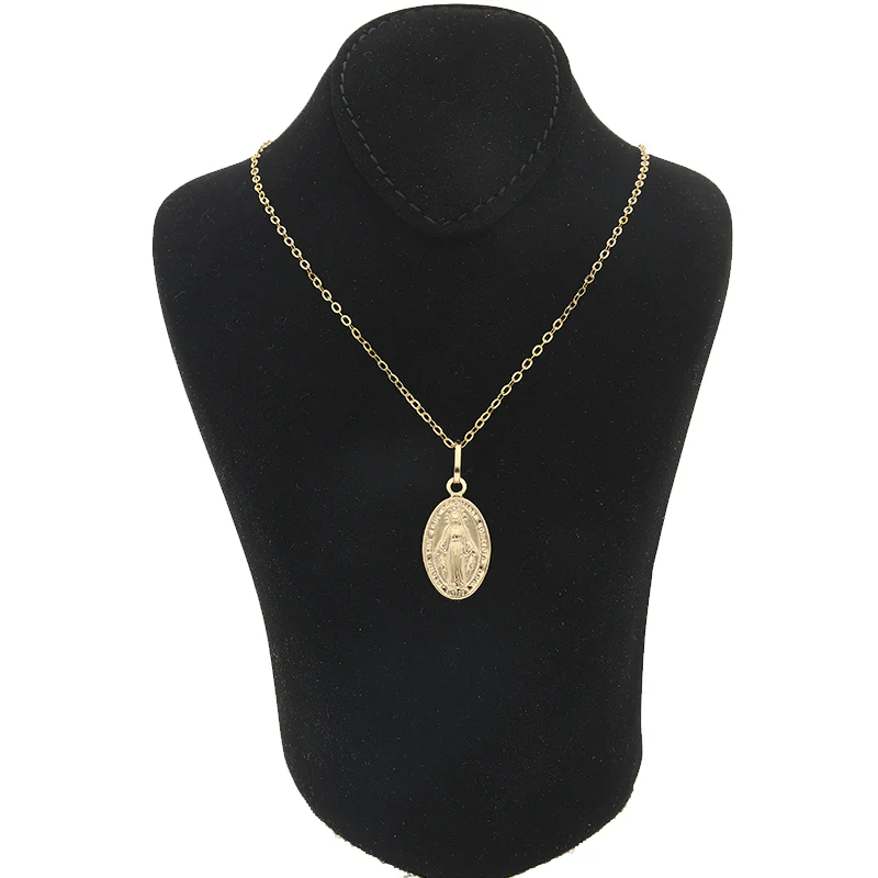 Gold Necklace (Chain with Mother Mary Pendant) 18KT - FKJNKL18KU1004 - Image 3