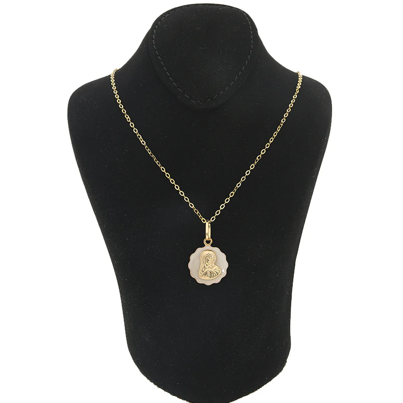 Gold Necklace (Chain with Mother Mary Pendant) 18KT - FKJNKL18KU1007 - Image 3