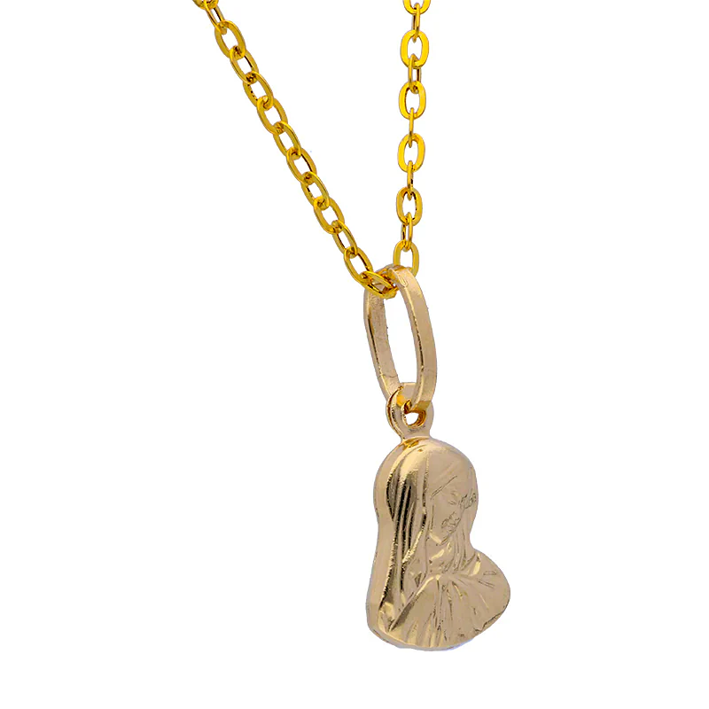 Gold Necklace (Chain with Mother Mary Pendant) 18KT - FKJNKL18KU1062 - Image 2