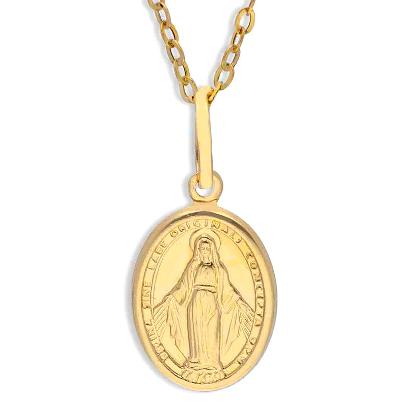 Gold Necklace (Chain with Mother Mary Pendant) 18KT - FKJNKL18KU1128
