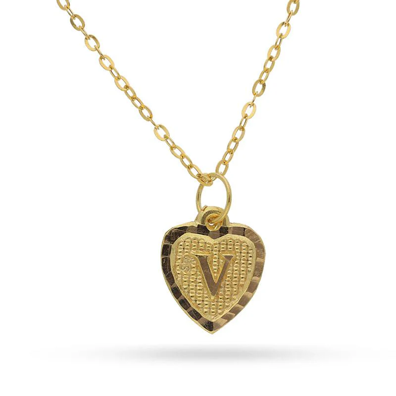 Gold Necklace (Chain with Alphabet Pendant) 18KT - FKJNKL1452 - Image 21