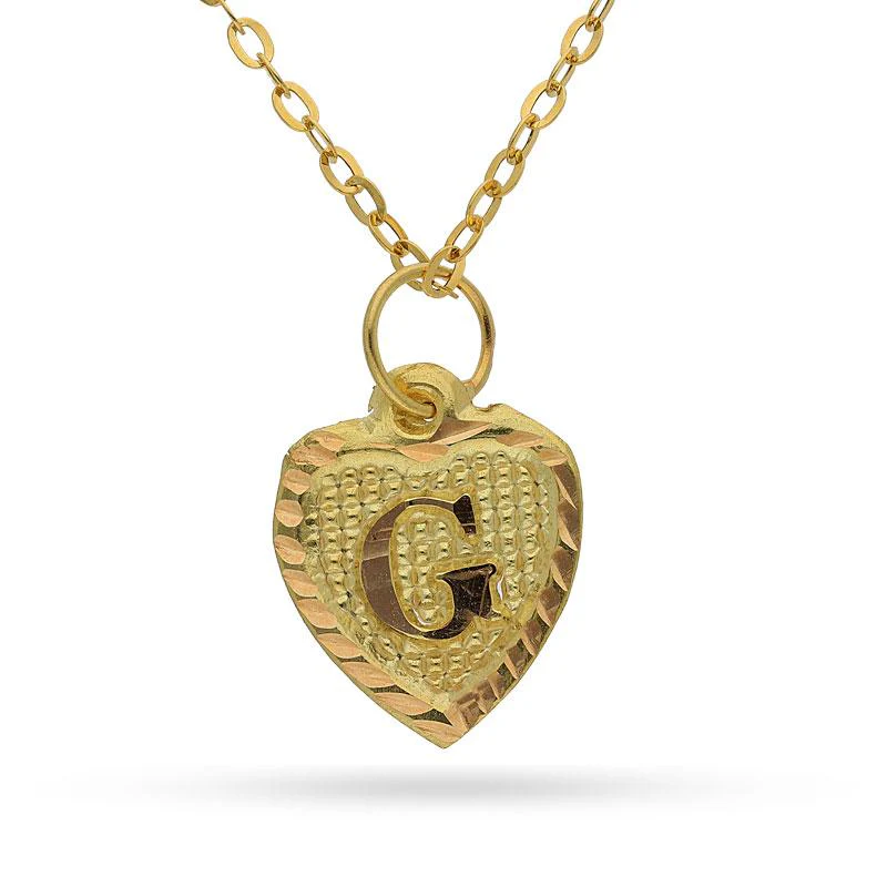 Gold Necklace (Chain with Alphabet Pendant) 18KT - FKJNKL1452 - Image 7