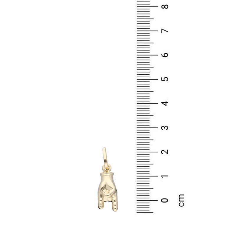 Gold Necklace (Chain with Rock Gesture Pendant) 18KT - FKJNKL18KU1131 - Image 4