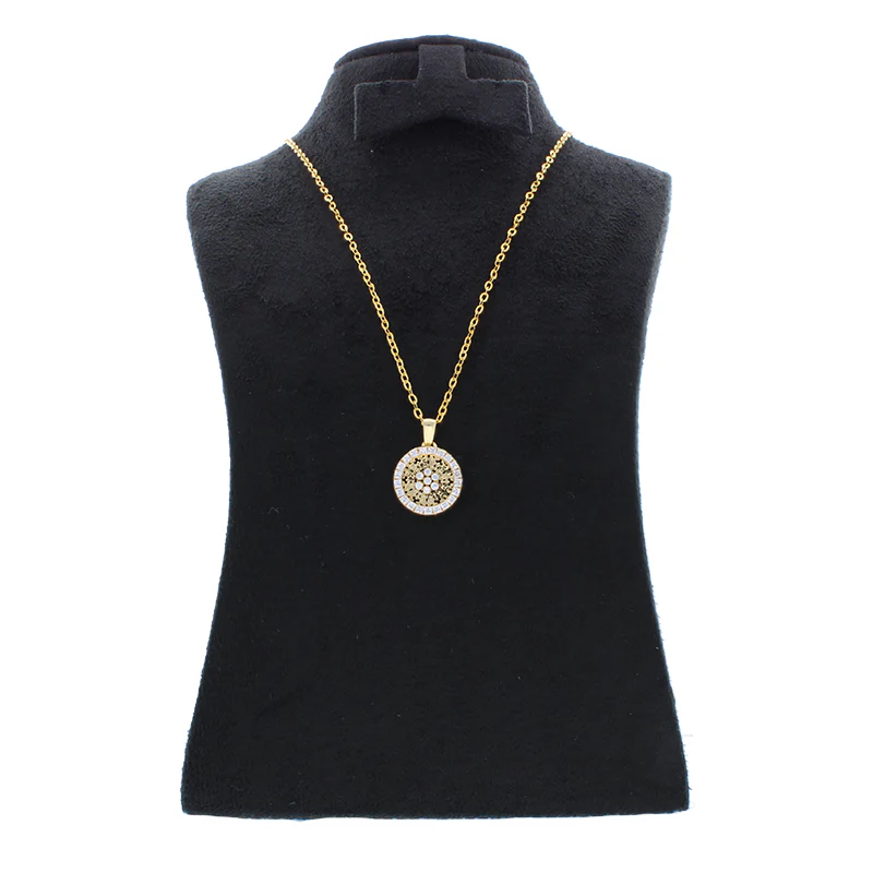Gold Necklace (Chain with Round Shaped Pendant) 18KT - FKJNKL18KU1081 - Image 3