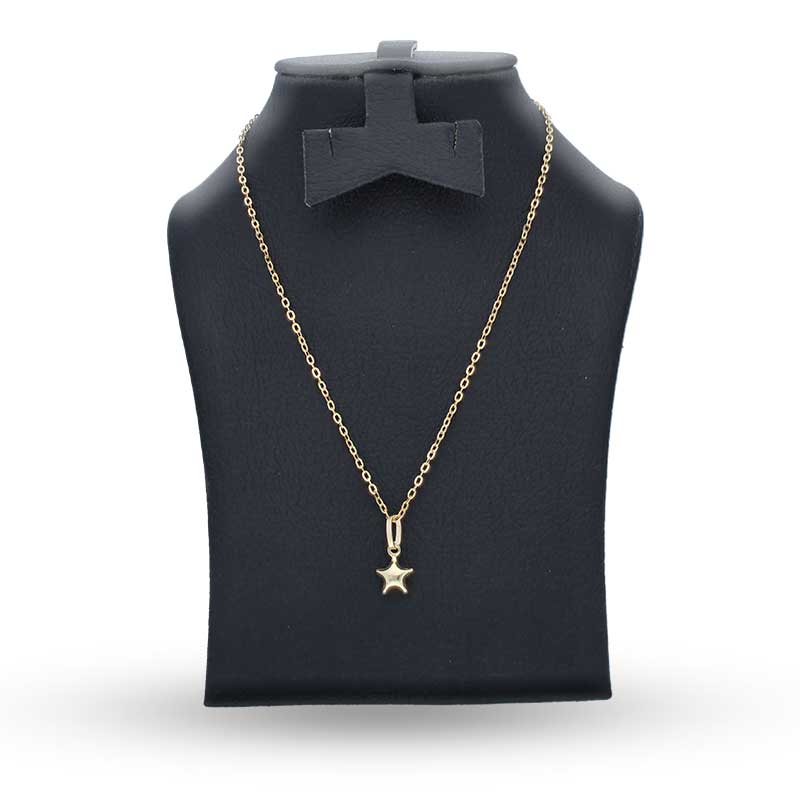 Gold Necklace (Chain with Star Pendant) 18KT - FKJNKL18KU1121 - Image 3