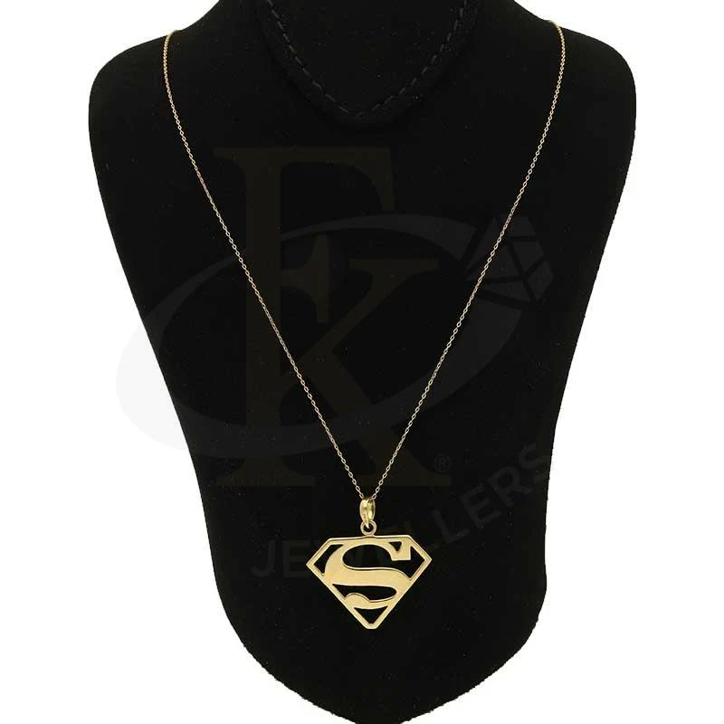 Gold Necklace (Chain with Superman Pendant) 18KT - FKJNKL18K2691 - Image 4