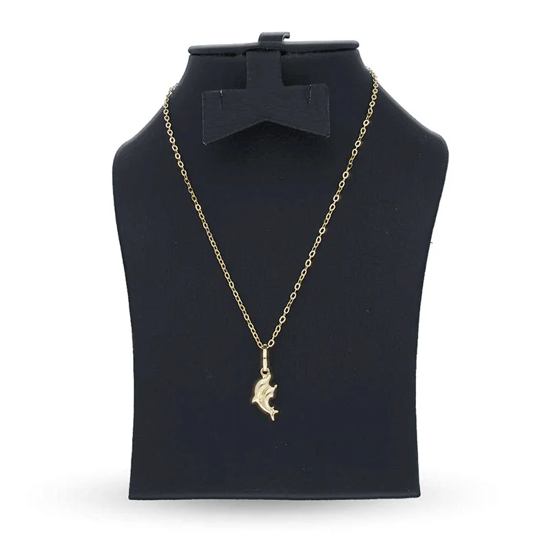 Gold Necklace (Chain with Twin Dolphin Pendant) 18KT - FKJNKL18KU1126 - Image 3
