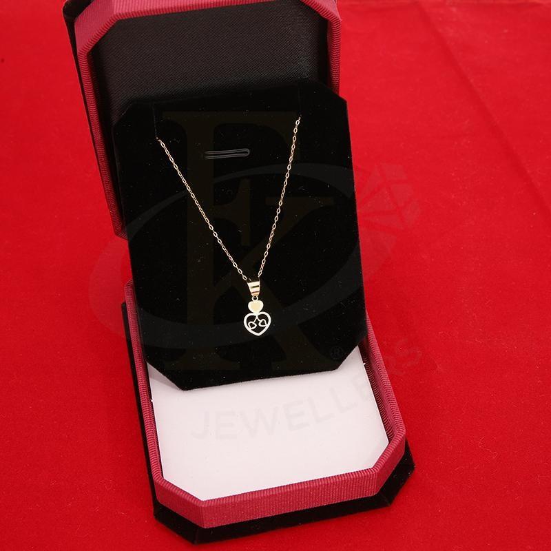 Gold Necklace (Chain with Twin Hearts Pendant) 18KT - FKJNKL18K2332 - Image 5