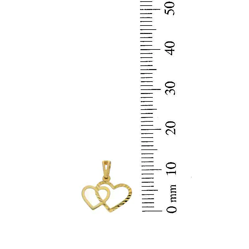 Gold Necklace (Chain with Twin Hearts Pendant) 18KT - FKJNKL18KU1039 - Image 4