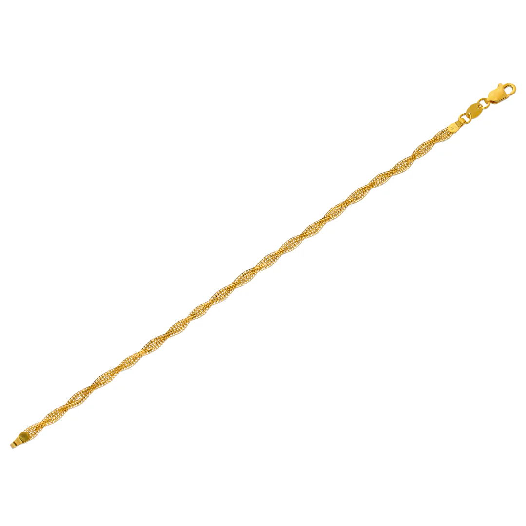 Gold Overlapping Bracelet 22KT - FKJBRL22KU6653 - Image 2