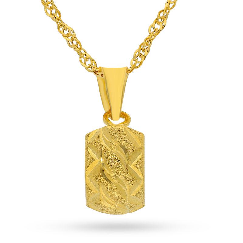 Gold Pendant Set (Necklace and Earrings) 18KT - FKJNKLST18K2148 - Image 2