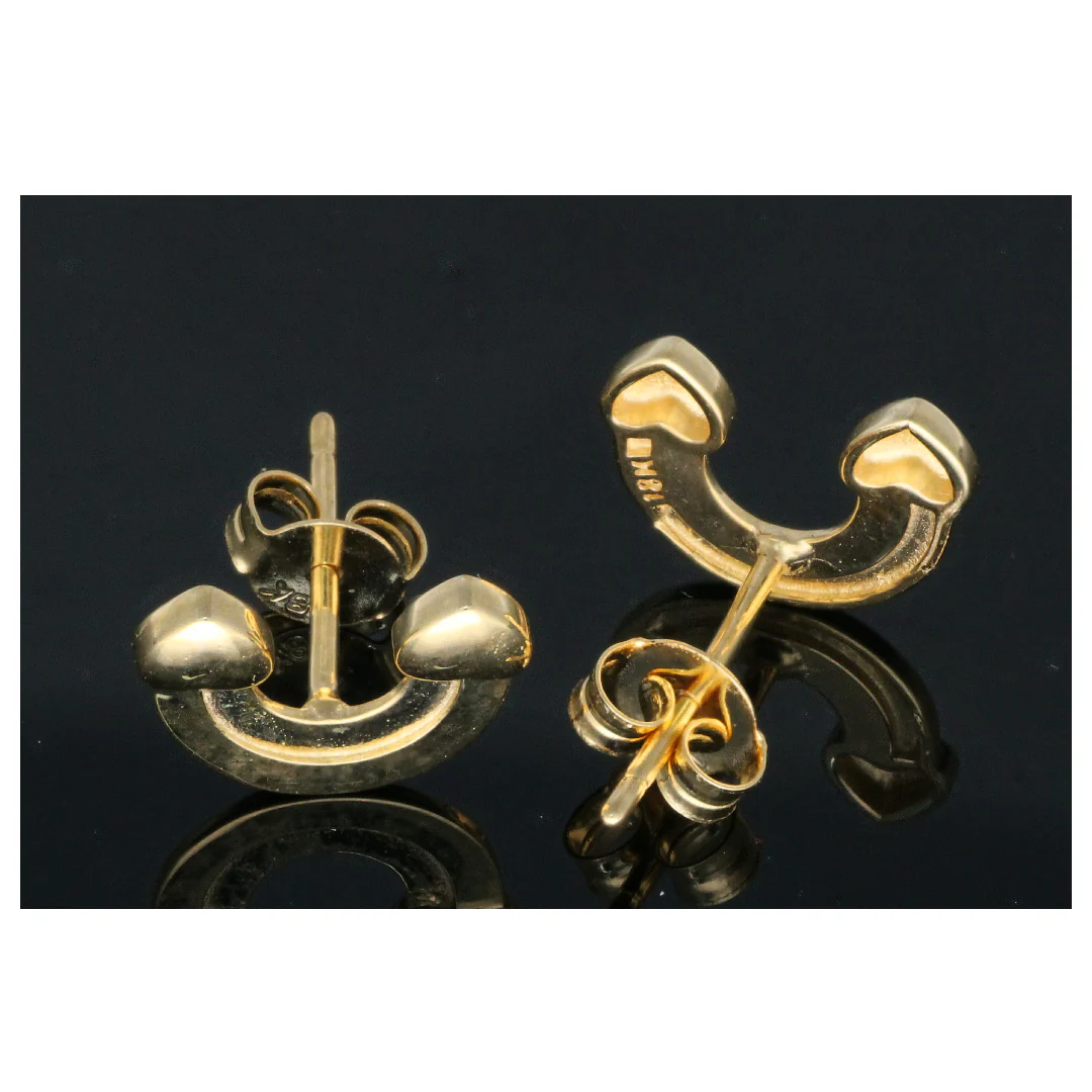 Gold Rainbow Heart Shaped Earrings 18KT - FKJERN18KU6446 - Image 2