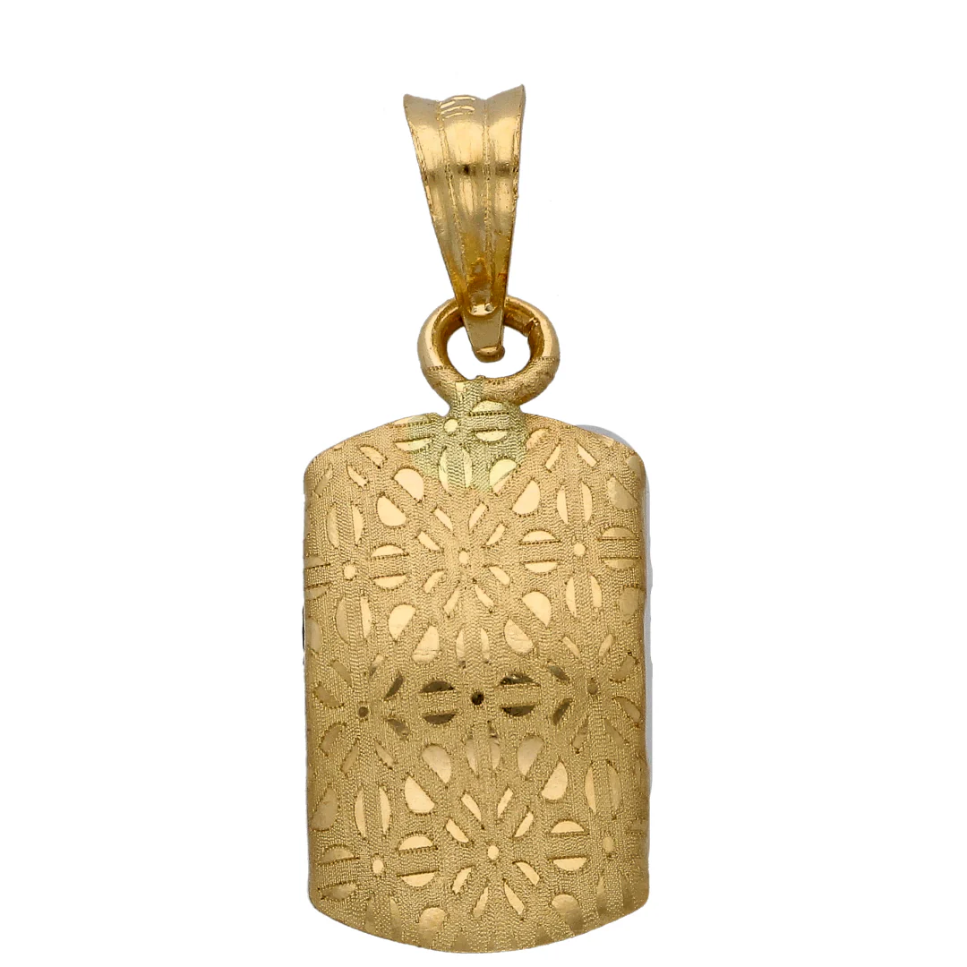 Gold Rectangle Shaped Pendant 18KT - FKJPND18KU6611 - Image 2