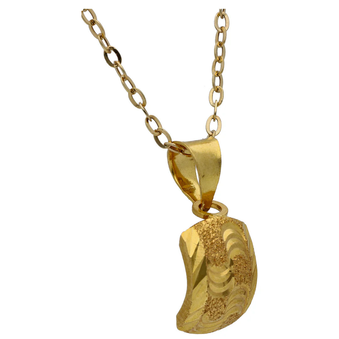 Gold Rectangle Shaped Pendant Set 18KT - FKJNKLST18KU6508 - Image 3