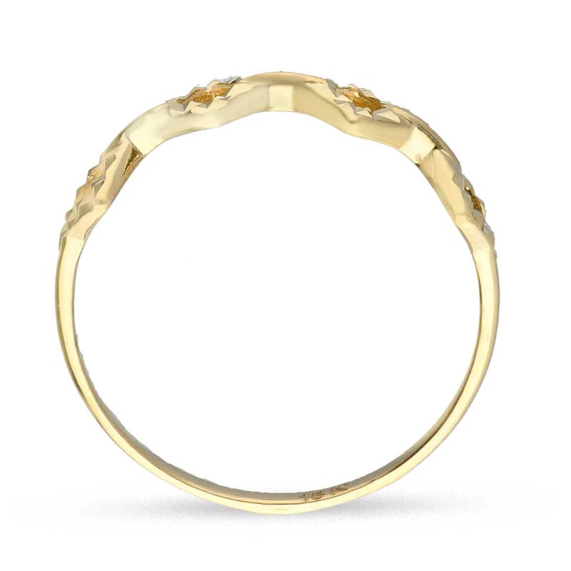 Gold Rhombus Shaped Ring 18KT - FKJRN18KU2021 - Image 4