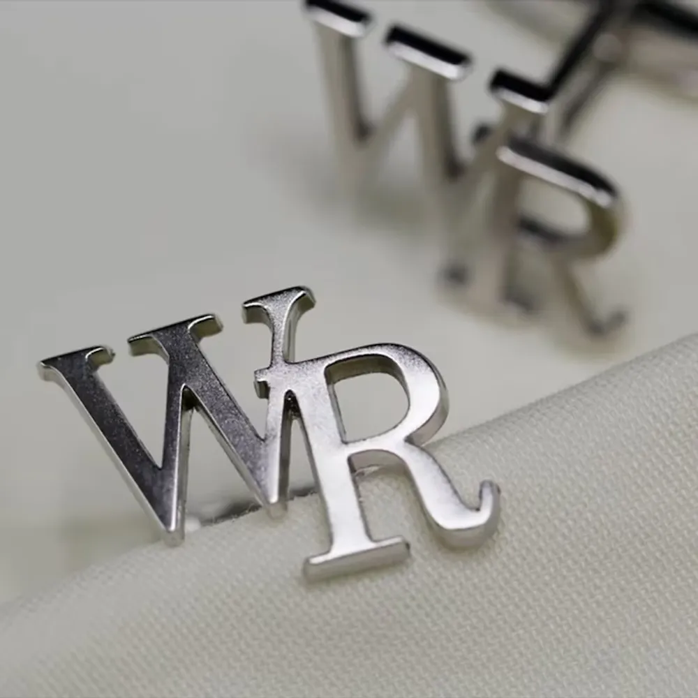 Gold & Silver Personalised Double Letter Cufflink - FKJCFLU6277 - Image 8
