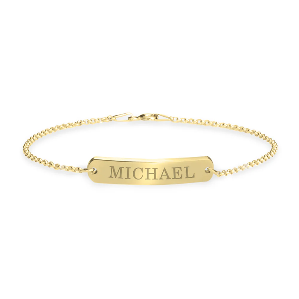 Gold & Silver Personalized Classic Name Bar Bracelet - FKJBRLU6266 - Image 3
