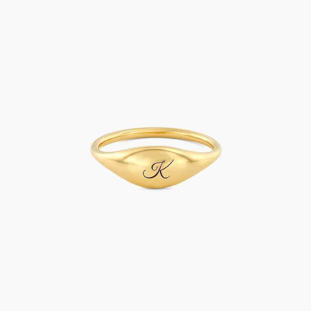 Gold & Silver Personalized Custom Engraved Signet Ring - FKJRNU6223 - Image 7