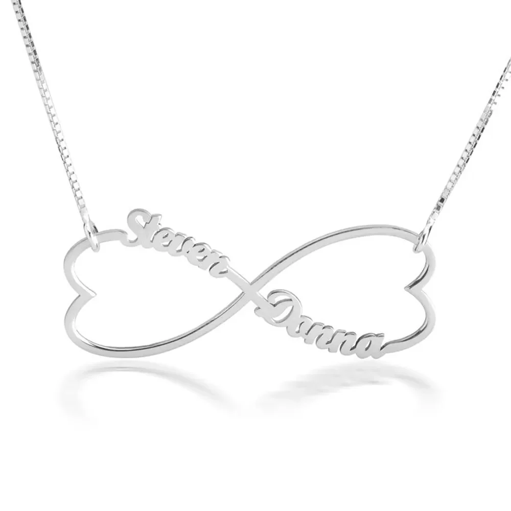 Gold & Silver Personalized Heart Infinity Necklace - FKJNKLU6213 - Image 2
