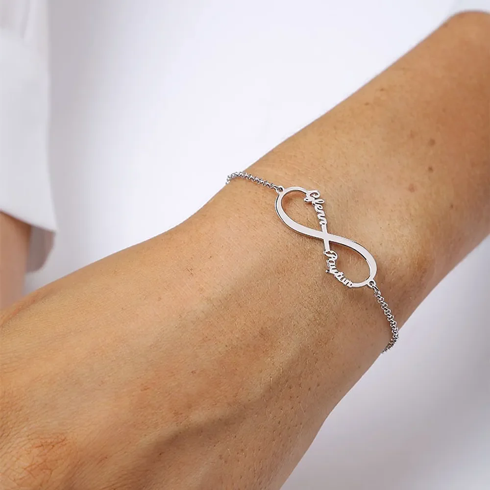 Gold & Silver Personalized Infinity Name Bracelet - FKJBRLU6268 - Image 6
