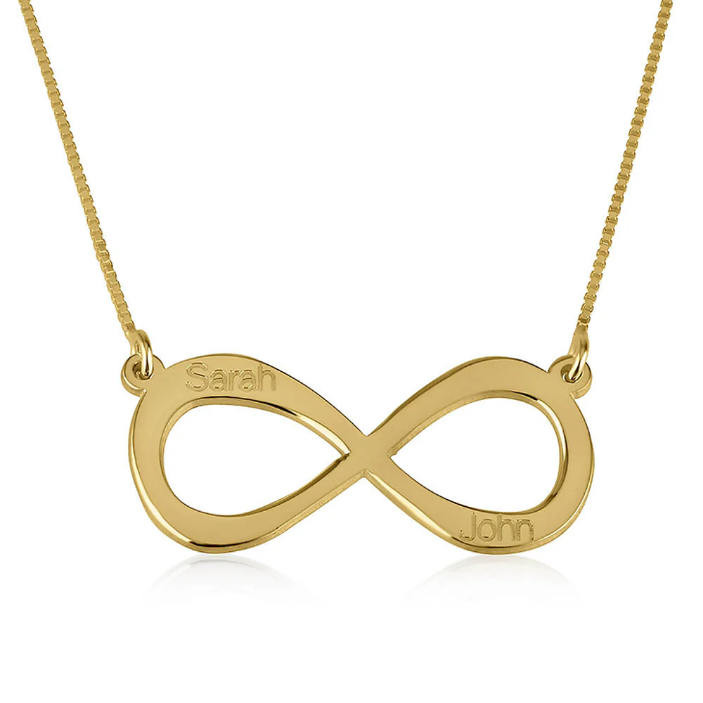 Gold & Silver Personalized Infinity Necklace with Two Names - FKJNKLU6212 - Image 2