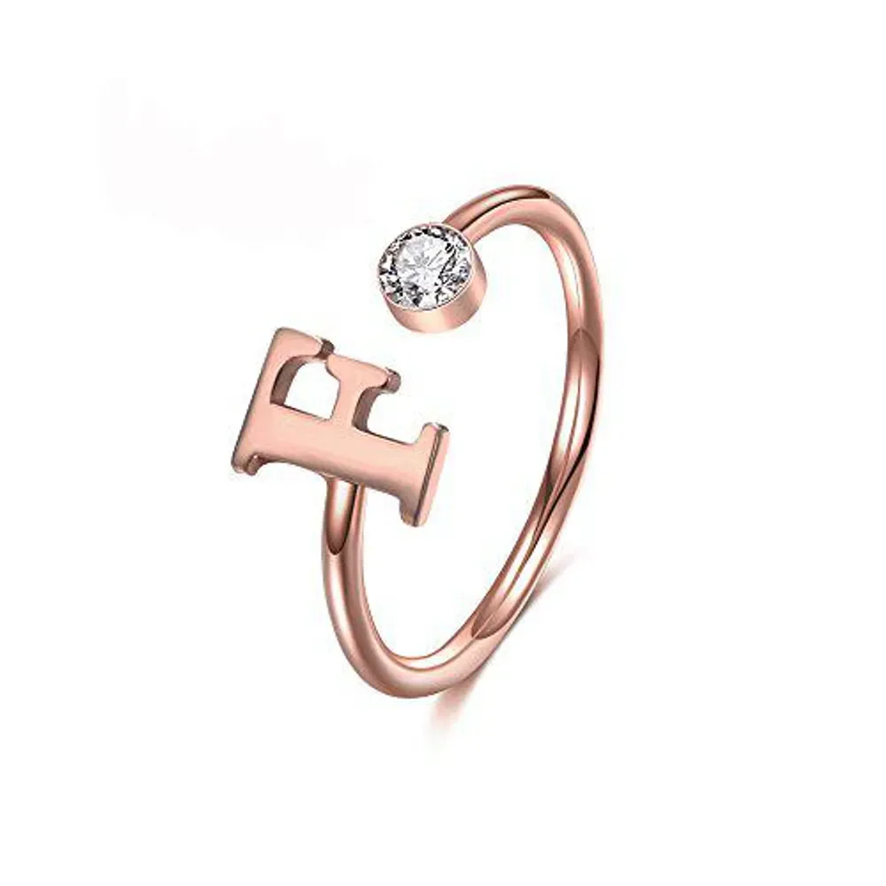 Gold & Silver Personalized Initial Letter Ring with Birthstone - FKJRNU6239 - Image 10