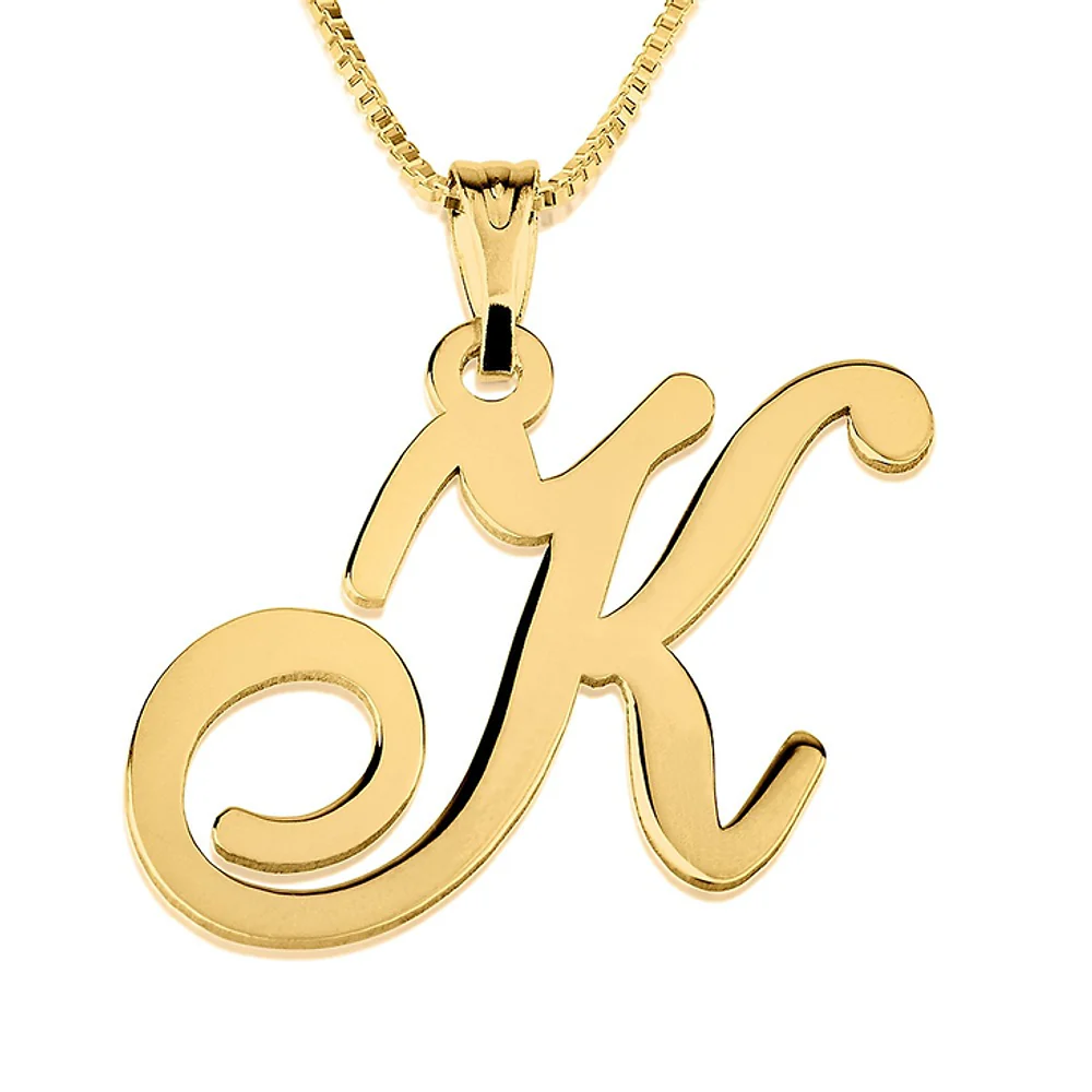 Gold & Silver Personalized Initial Pendant Necklace - FKJNKLU6189 - Image 4