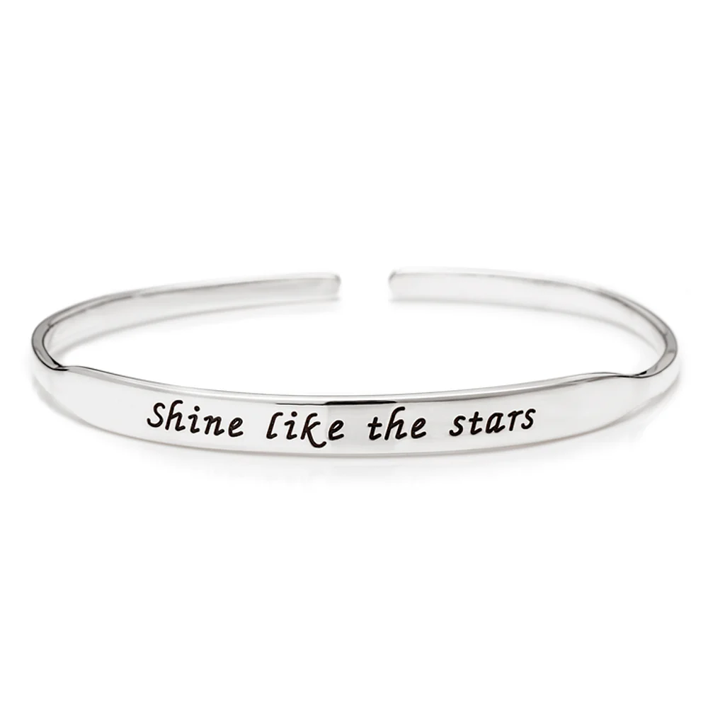 Gold & Silver Personalized Inspirational Engraved Bangle - FKJBNGU6271 - Image 5