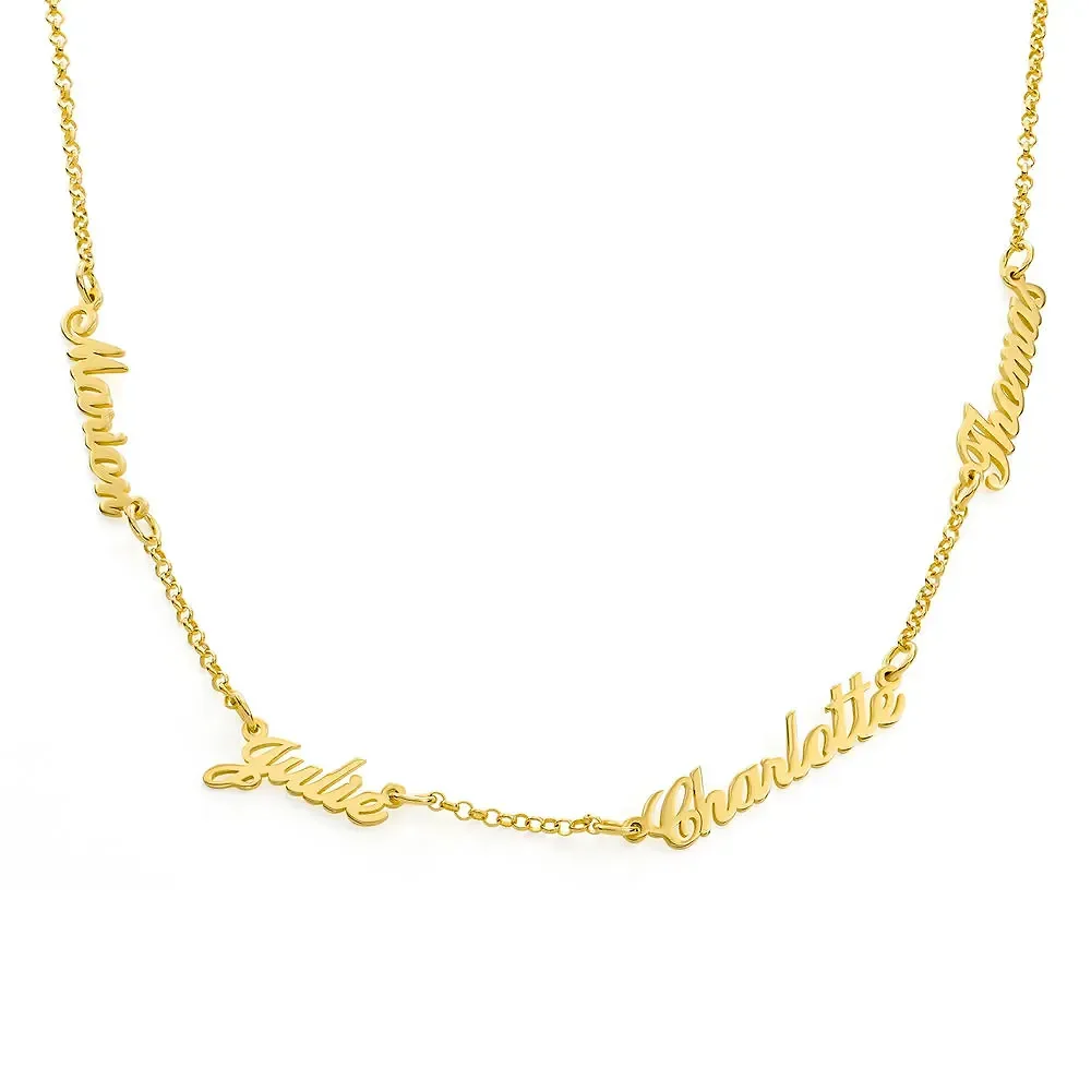 Gold & Silver Personalized Multi Name Necklace - FKJNKLU6152 - Image 3