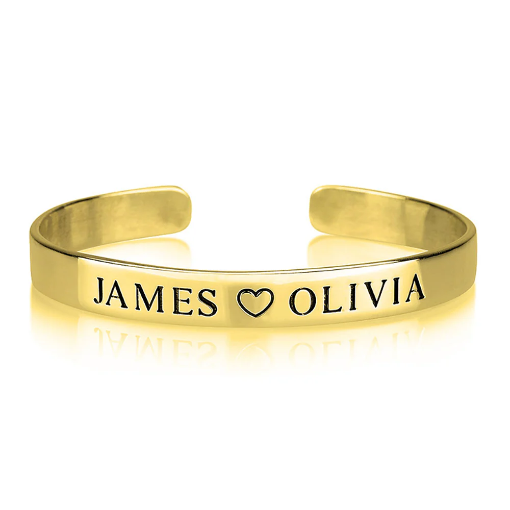 Gold & Silver Personalized Name Bangle - FKJBNGU6272 - Image 5
