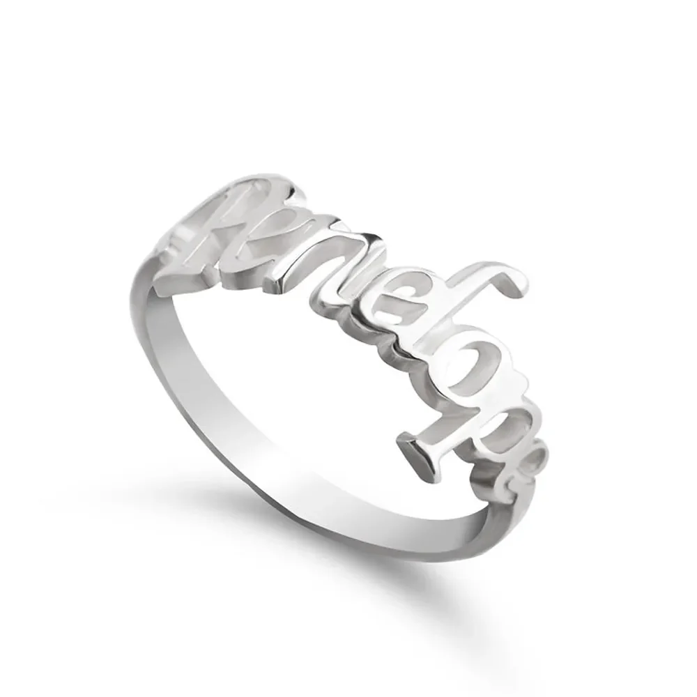 Gold & Silver Personalized Name Ring - FKJRNU6220 - Image 2