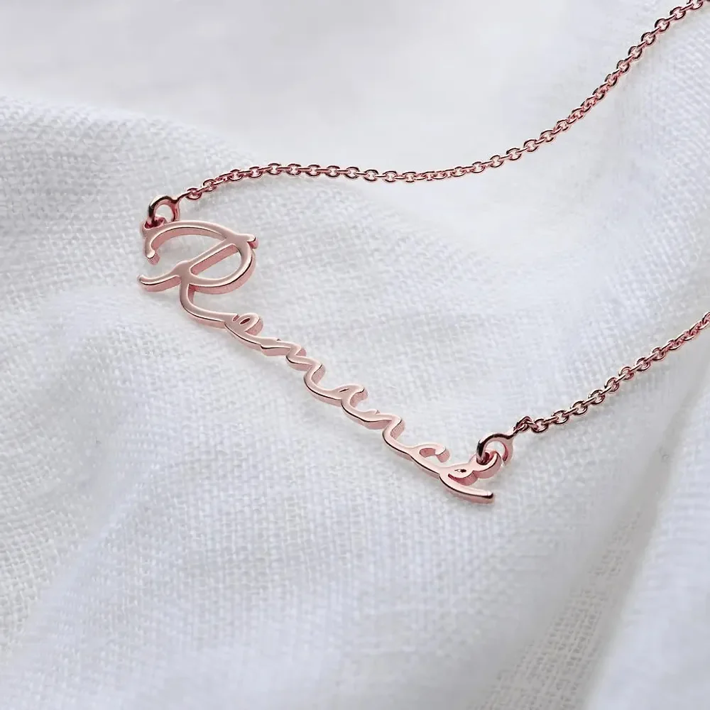 Gold & Silver Personalized Signature Style Name Necklace - FKJNKLU6149 - Image 9