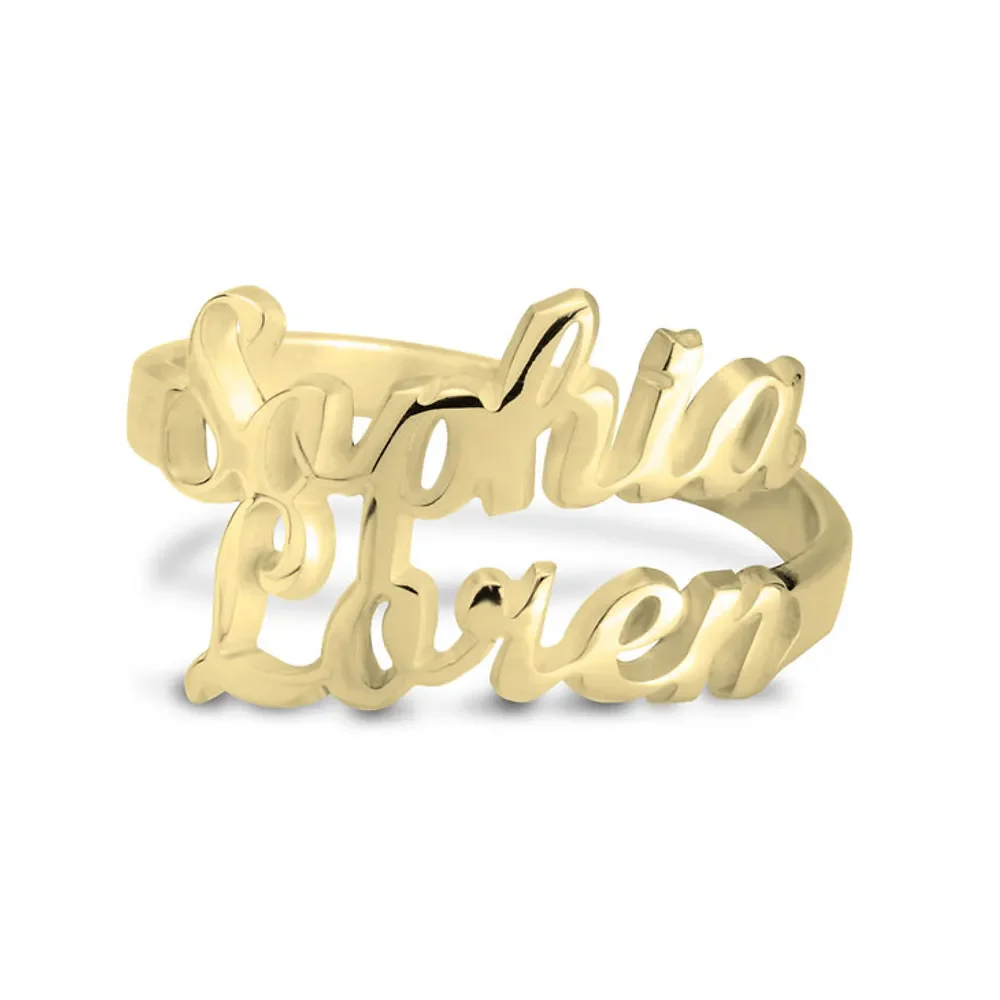 Gold & Silver Personalized Two Names Ring - FKJRNU6222 - Image 5