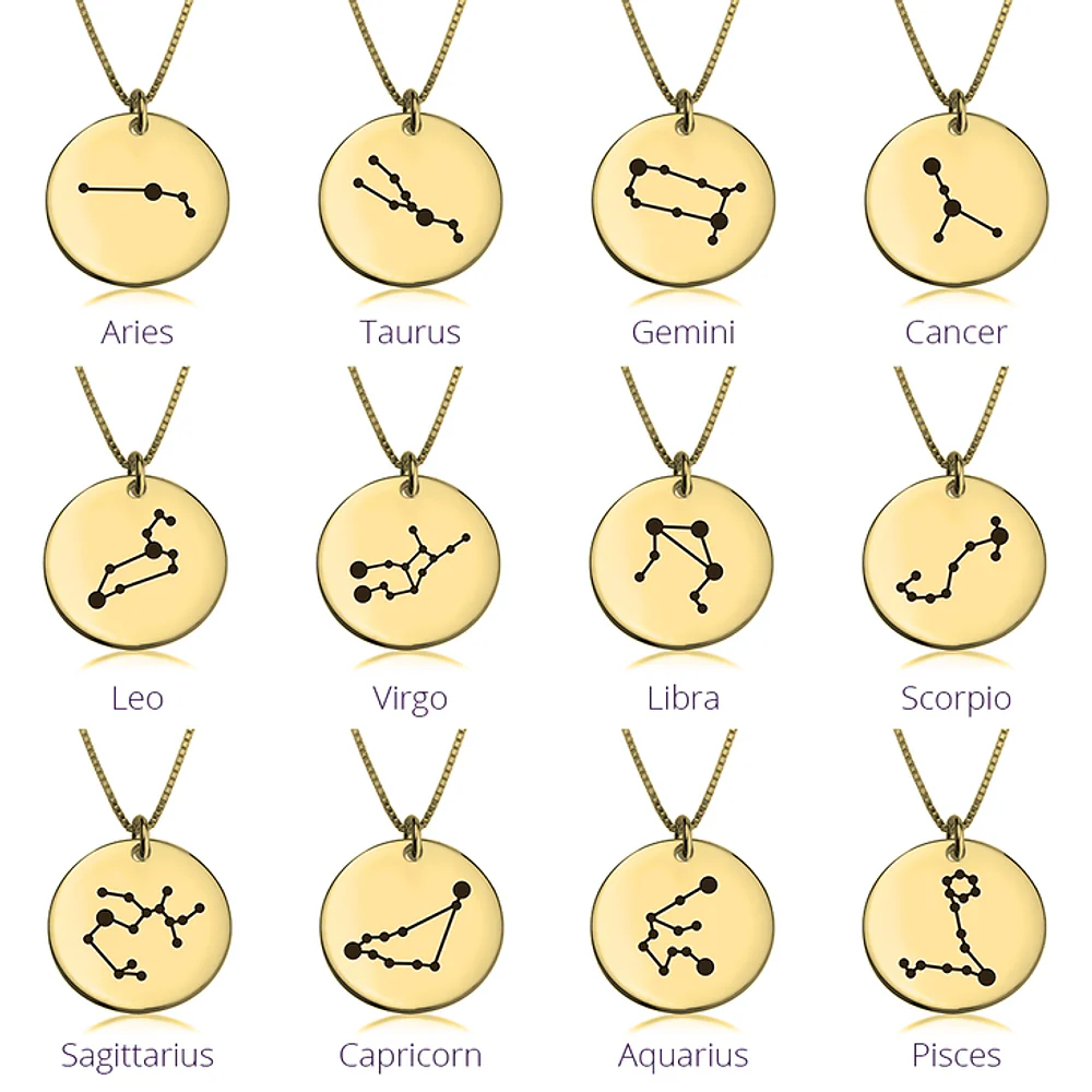Gold & Silver Personalized Zodiac Constellation Necklace - FKJNKLU6204 - Image 3
