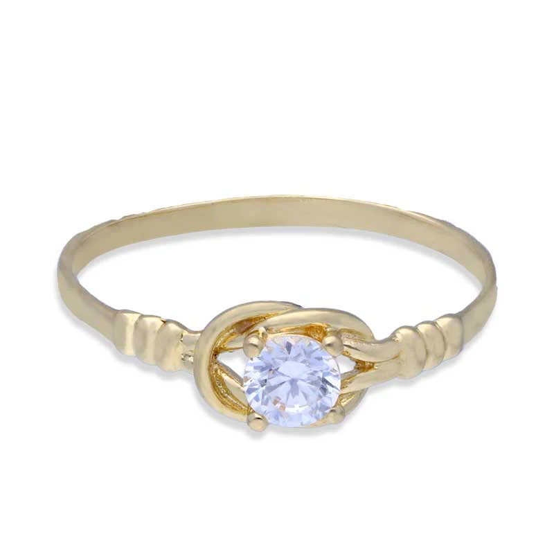 Gold Solitaire Ring 18KT - FKJRN18KU2004 - Image 2
