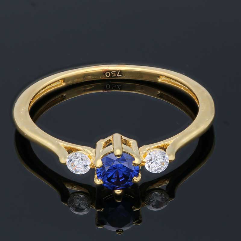 Gold Solitaire Ring 18KT - FKJRN18KU2090 - Image 8